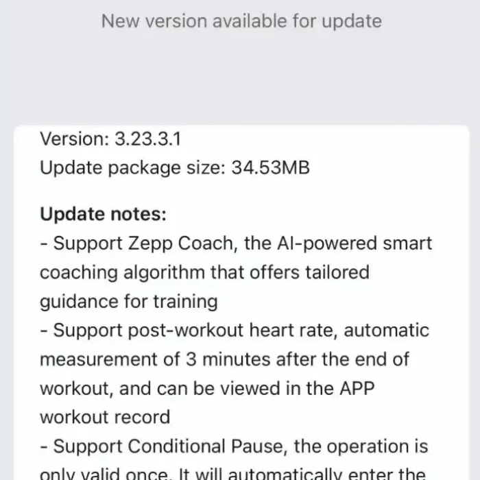 aggiornamento del firmware amazfit gtr 4 ai coach